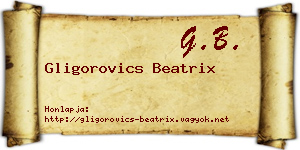 Gligorovics Beatrix névjegykártya
